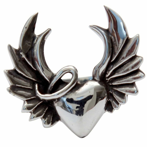 Femme Metale Jewelry - Naughty Heart Ring Fine Sterling Silver .925